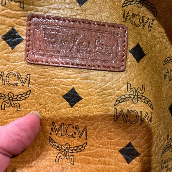 MCM Vintage Visetos Monogran Cognac Large Shopper Tote Carryall Shoulder Bag. - Picture 5 of 11